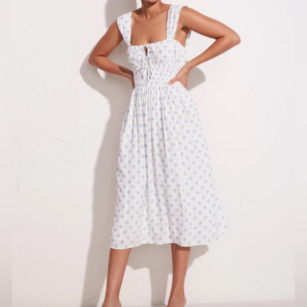 Faithful the Brand Ramonet MIDI Dress in Cairo Blue